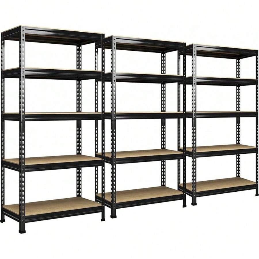 Storage Shelves 5 Tier Adjustable Garage Storage Shelving, Heavy Duty Metal Storage Utility Rack Shelf Unit For Warehouse Pantry Closet Kitchen, 28" X 12" X 59", Black - Camel - View 1