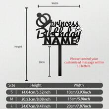 1 件定制名字生日快乐亚克力蛋糕装饰，派对蛋糕装饰，非常适合婚礼、复活节、春季、父亲节、母亲节、生日、周年纪念日、节日庆典、送礼和返校 - 黑色 - 查看 16