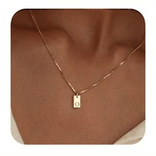 1pc Personalized Delicate Initial Letter Pendant Necklace, Customized Engraved Letter Pendant Necklace With Chain, Simple Name Necklace, Women Personalized Jewelry Gift, Bridesmaid Gift