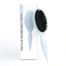 1PC New Upgrade Plus Detangler Hair Brush, Curl Defining Brush, Curly Hair Brush, Styling Brush For Detangling Shaping & Defining Curls, For Women And Men All Hair Types - Multicolor - View 12