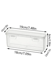 1 hộp đựng mỹ phẩm trong suốt bằng nhựa, thích hợp sử dụng tại nhà, cũng có thể đựng các vật dụng nhỏ trên bàn làm việc hoặc bàn trang điểm - Trong sáng - Xem 2