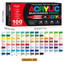 GuangNa 120/168 色鲜艳丙烯酸画笔 - 柔软灵活的刷头，可精确控制，适用于 DIY 项目、帆布、岩石、木材、石头、玻璃、陶瓷、织物绘画 - 查看 3