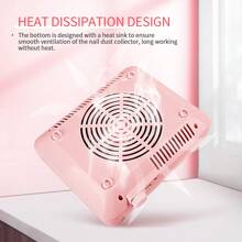 SAVILAND Nail Dust Collector With Lamp – Powerful Nail Vacuum Fan 40W Dust Collector Extractor Electric Dust Suction Machine With Reusable Filter For Acrylic Gel Nails Polishing, Low Noise, Pink - 查看 6