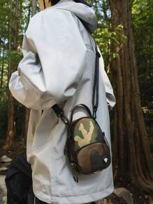 peach tree 1 件时尚简约纯色迷你斜挎包、休闲单肩包、小方包、多口袋商务休闲运动单肩包，可装手机、学校、教师、青年日常通勤、防水 PU、圣诞节礼物、尖叫徒步旅行男士礼物学生秋季旅行冬季礼物节日感恩节大容量多功能户外便携时尚休闲度假钱包多功能托特包胸包侧包挎包皮包流浪包男士礼物 - 彩色 - 查看 4