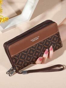 Elegant Touch Screen Crossbody Phone Bag – Chic Multi-Purpose Shoulder Wallet With Secure Zipper Fashionable PU Material Keychain Wallet Gifts Valentines For Women Wallet Purse Wallet Long Wallet Wristlet Wallet - Coffee Brown - View 2