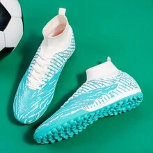 SUNAIS Men's Soccer Shoes High-Top Soccer Cleats Outdoor Breathable Athletic Professional Spikes Football Shoes Unisex - White - View 6