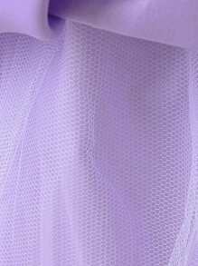 Vestido largo de malla elegante decorado con flores para niñas preadolescentes, vestido glamoroso y elegante para fiestas, bailes, ocasiones formales, adecuado para actuaciones escolares, sin accesorios para el cabello