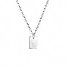 1pc Personalized Delicate Initial Letter Pendant Necklace, Customized Engraved Letter Pendant Necklace With Chain, Simple Name Necklace, Women Personalized Jewelry Gift, Bridesmaid Gift