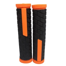 Openwork Rubberized Sport Bike Glove Grip - Orange - View 2