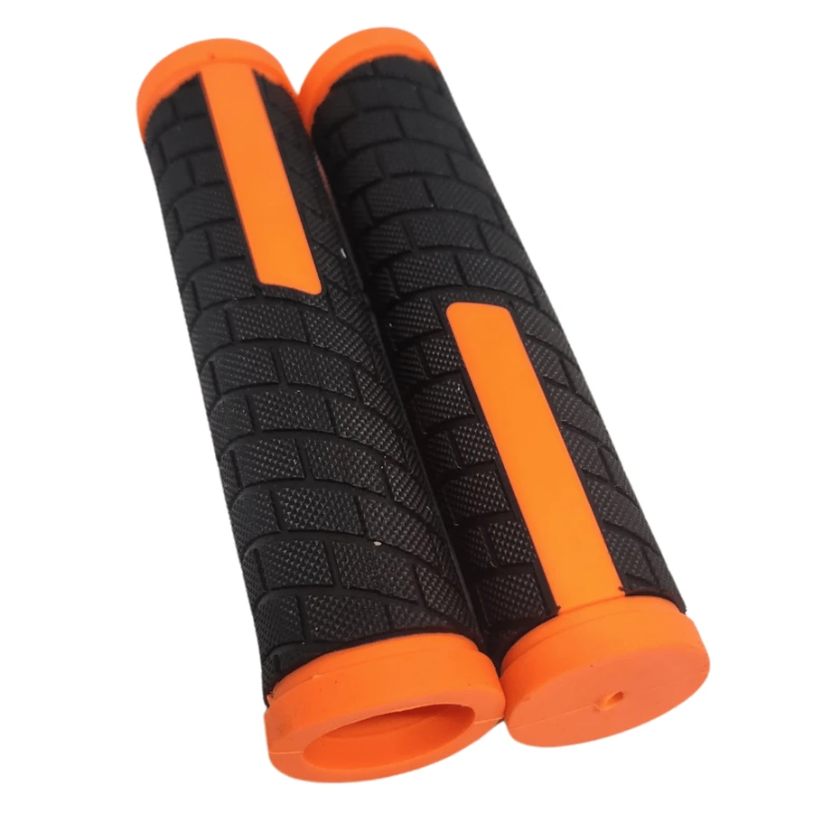 Openwork Rubberized Sport Bike Glove Grip - Orange - View 1