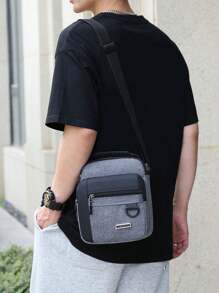 Men's Bag Casual Canvas Bag Oxford Cloth Shoulder Bag Men's Crossbody Bag Men's Bag Backpack Small Bag Business Briefcase Vacation Gifts Travel Christmas Purse Holiday Thanksgiving Winter Multi-Functional Outdoor Portable Fashionable Casual Student Hiking Tote Bag Fall Large Capacity Laptop Fall Large Capacity Laptop Funny Gifts Chest Bag Side Bags Satchel Bag Leather Bag Hobo Hip Bag Travel Essentials Camping Sling Bag Summer Back To School Spring School Supplies Mini Bag - Grey - View 4