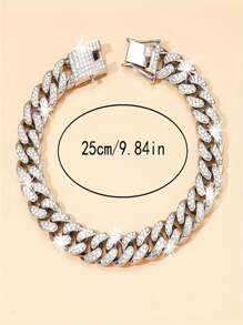 Tobillera con cadena cubana de rombos brillantes de 12 mm con colgante de mariposa pavé de circonitas completo - Joyería de tobillera de lujo con brillo para mujer - Estilo hip hop, ajustable, duradera y cómoda de llevar
