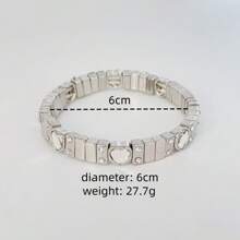 1 chiếc vòng tay hình trái tim đính đá thời trang và cao cấp dành cho nữ, phụ kiện hàng ngày và quà tặng cho các ngày lễ Valentine, Mẹ, Mẹ, Ngày của Mẹ, Quà tặng - Trộn và kết hợp vòng tay - Xem 18