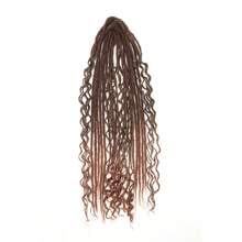 Extensiones de rastas de 24 pulgadas, estilo bohemio, de 3 en 1 con extremos rizados, juego de rastas hechas a mano de 15 hebras en estilo hippie y bohemio