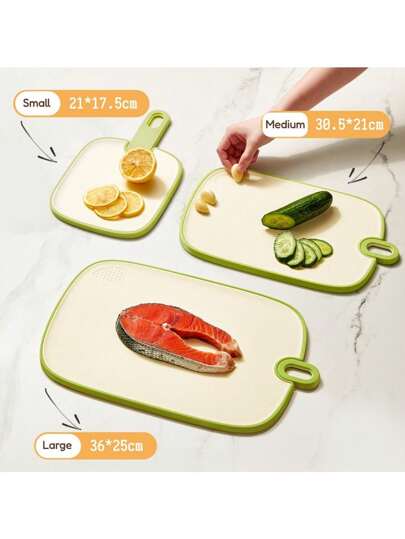 1PC Multifunctional Double-Sided Cutting Board, Kitchen Can Hang Anti Slip Thickened Classification Cutting Board, Vegetable, Fruit And Meat Cutting Board