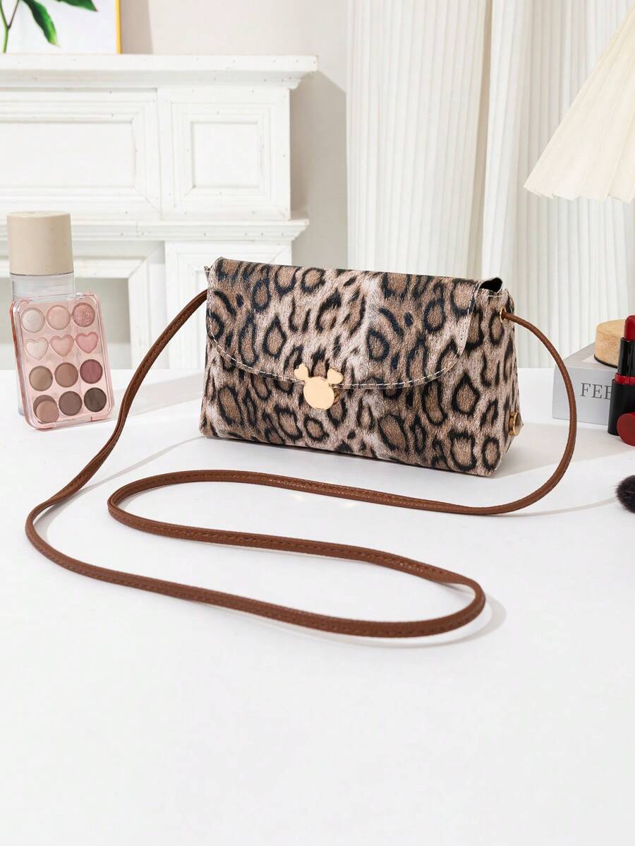 YL Women's New Fashion Leopard Print Phone Crossbody Bag