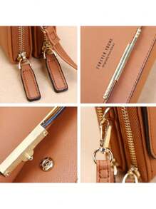 1pc Mini (18*10*6cm) RFID Women PU Leather Multifunctional Large Capacity Shoulder Bag Midsize Clutch Wallet Crossbody Bag Crossbody Phone Strap With Wallet Sling Phone Case Side Bags Christmas Gifts Gift Thanksgiving Vintage For Women Wallet Purse Wallet