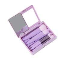 5 peças/conjunto novo mini conjunto de pincéis de maquiagem com estojo de espelho, pincéis de maquiagem portáteis para viagem, incluindo sombra, pincel para blush, conjunto completo de pincéis de maquiagem - Multicolorido - Ver 9
