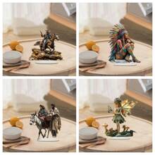 1 件波西米亚风格骑马家庭精灵亚克力装饰品，适合家庭、办公室和咖啡厅 - 独特的美国原住题礼物 - 彩色 - 查看 2