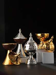 ALMAMARA 1pc, Gold Silver Incense Burner, Style, Iron Craft,For Rama Decorations ,Rama Decorations Kareem,Rama Decorations Mubarak,Rama Mubarak,Rama Al-Fitr,Suitable For Home Decoration, Office, Living Room, Living Room, Kitchen, Banquet Necessary Rama Gifts Birthday Graduation - Multicolor - View 2