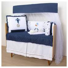 10 Piece American Crib Kit With Embroidered Side Protector For Boys And Girls - Gấu bóng biển - Xem 2