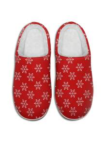 Women's Custom Name Home Slippers, Christmas Snowflake Designed Lightweight Comfortable Soft Bottom Home Slippers For Women, Personalized Christmas Gift For Mom/Dad/Her/Him/Girlfriend/Boyfriend/Wife/Husband/Friend - White - View 7