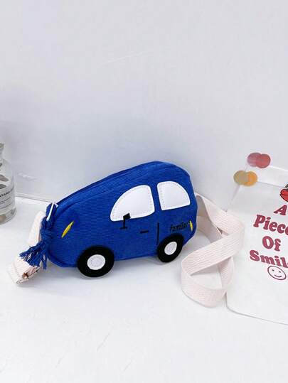 Cute Cartoon Car Shaped Shoulder Bag For Children, Can Be Used As Coin Purse, Shoulder Bag, Ideal For Kids, Stylish And Cool Design