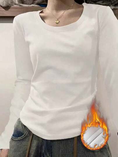 미국풍 여성용 두꺼운 티셔츠, 한랭한 날씨를 위한 슬림 핏 독특한 디자인, 가을/겨울