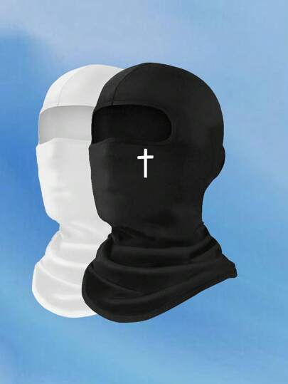 1/2 件男女通用拉法帽面罩，适合日常使用、户外旅行、徒步旅行、滑雪、骑摩托车