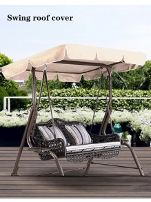 1pc Outdoor Swing Canopy, Garden Patio Yard Swing Top Cover, Oxford Cloth With Waterproof Silver Coating, Protects Swing From Rain, Snow, Dust And Leaves, All-Season (5000mm Waterproof)
