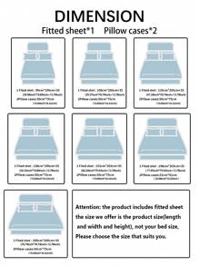 Metallic Marble Print Fitted Sheet Set Without Filler - Green - View 2