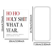 6 nhãn chai rượu vui nhộn, thiết kế Ho Ho Ho, nhãn chai rượu vui nhộn Happily, nhãn dán chai rượu sâm panh để trang trí tiệc Giáng sinh, hoàn hảo cho lễ kỷ niệm lễ hội - Nhiều màu - Xem 2