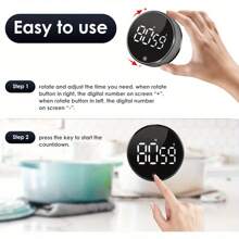 2 Pack / 4 Pack Digital Kitchen Timer, Magnetic Visual Timer With Large LED Display For Cooking, Fitness, Studying - 2pc - View 7