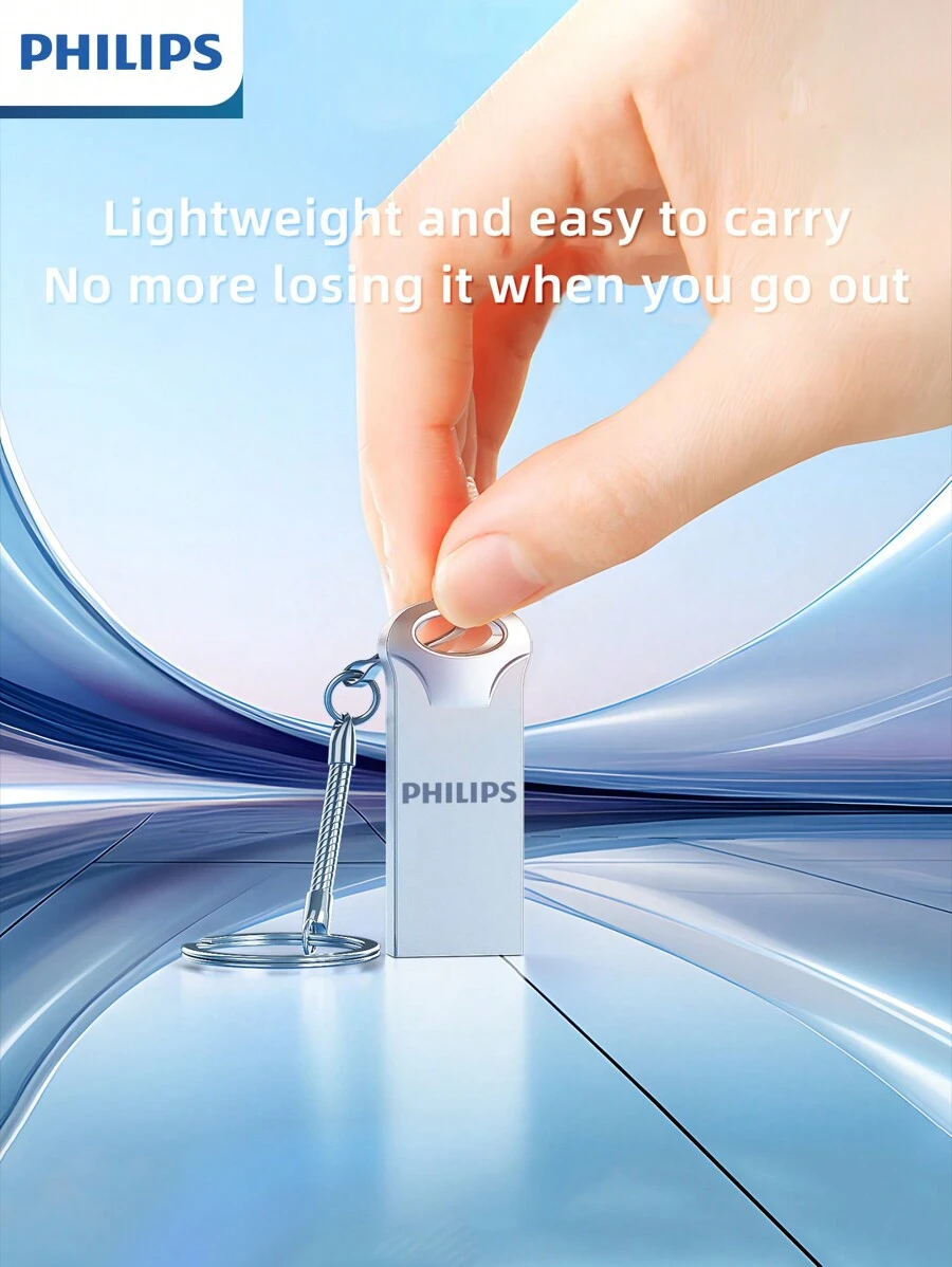 PHILIPS 128GB USB Flash Drive, USB Memory Stick Thumb Drives High Speed USB Stick External Storage Compatible With Ipad/Android/PC - USB Flash Drive + Lanyard - View 1