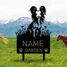 1 件定制中国沙皮犬、定制可卡犬、金属纪念花园桩、定制中国冠毛犬金属纪念花园桩个性化宠物墓碑名字标志纪念桩装饰同情犬损失