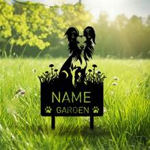 1 件定制中国沙皮犬、定制可卡犬、金属纪念花园桩、定制中国冠毛犬金属纪念花园桩个性化宠物墓碑名字标志纪念桩装饰同情犬损失