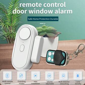 Wireless Door Alarm - Remote Controlled Alarm (Optional: With Or Without Remote Control) - Window Open Alarm - Home Security Sensor - Pool Alarm - Multi-Function, Magnetic Contact Doorbell/Pool Gate Alarm/Fridge Door Alarm/Forced Entry Alarm