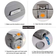 Portable Camping Toilet - 20L Handle Removable Handle Portaloo With Flush For Outdoor Camping Hiking Travel Caravan - Grey - View 6