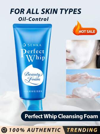 Senka Senka Perfect Whip Beauty Foam Facial Cleanser 120g / It Is A Japanese Facial Cleansing Foam That Forms A Super-Rich Foam With Fine Bubbles To Give You A Perfect Cleansing Experience Without Drying Out Your Skin.
