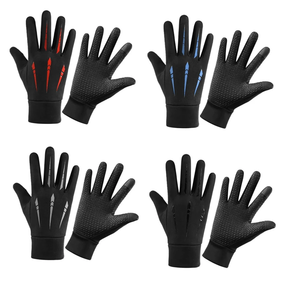 1 par de guantes térmicos de invierno para hombres y mujeres, guantes a prueba de viento y antideslizantes, guantes para pantalla táctil cálidos para exteriores, correr, ciclismo, conducir, adecuados para ciclismo, montar motocicleta y esquiar, calentadores de manos de invierno