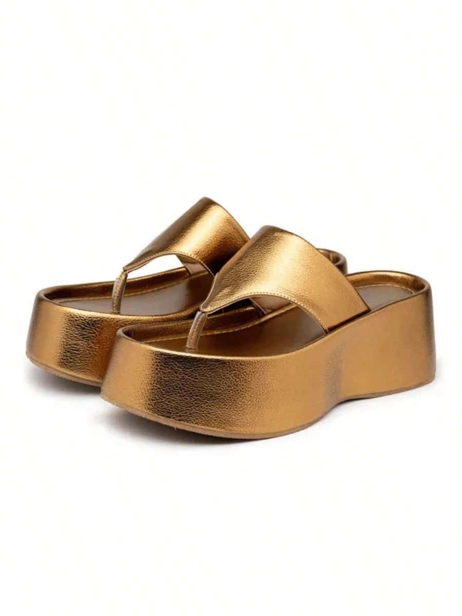 Comfortable Casual High Sole Half Toe Clog 2024 Lightweight Anatomical Clog - Vàng - Xem 1