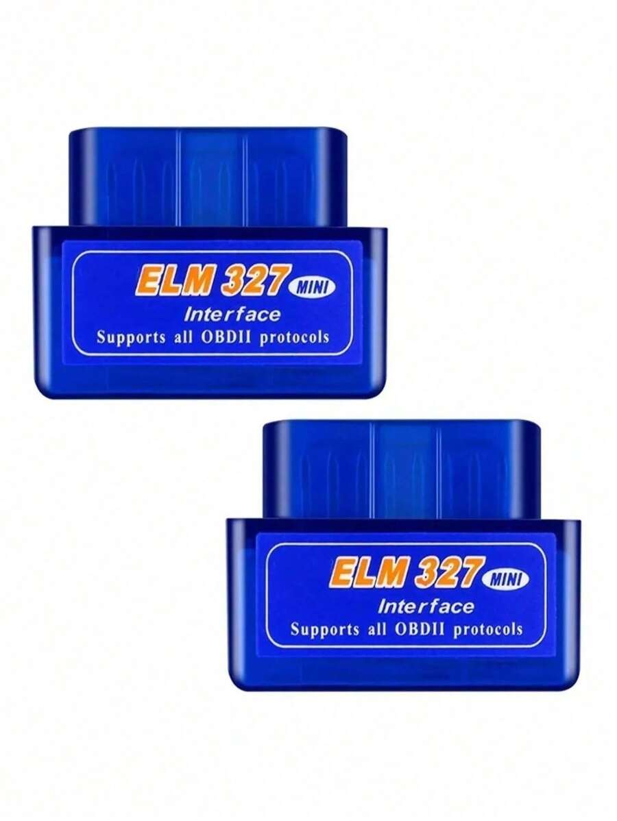 Escaner Automotriz Mini Elm327 Obd2 V2.1 Bluetooth 2 Piezas,Elm327 Launchh OBD2 Herramienta de escaneo Bluetooth profesional y lector de códigos para Android y PC, interfaz OBDII OBD2 Escáner de diagnóstico automático para automóvil - Azul - Ver 1