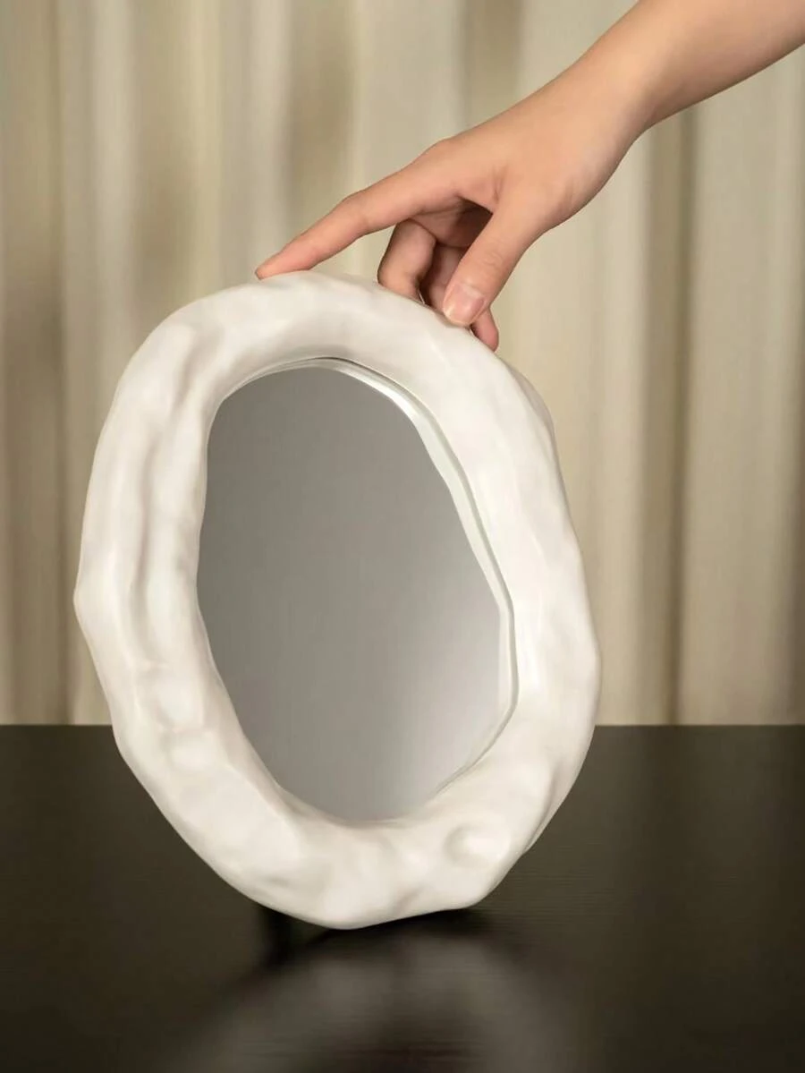 1 khay trang trí bằng gốm sứ kem phong cách Bắc Âu, khay đựng đồ trang sức trang trí nhà cửa kiểu Ins có cạnh nhăn, gương trang điểm, đồ trang trí gia dụng, quà tặng ngày lễ, lời chúc mừng sinh nhật, đồ dùng cho bữa tiệc, quà tặng cho bạn trai/bạn gái - Nhiều màu - Xem 1