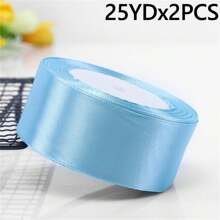 25yards/50yards 4cm Satin Ribbon, Colorful Ribbon For Wedding Chair Decoration, Floral Gifts, Cake Packaging - Multicolor - View 11
