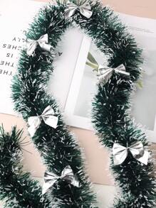 Ghirlanda natalizia da 2 metri, verde scuro con punte ingelate, con 6 fiocchi rossi, decorazioni natalizie per albero e per interni ed esterni, perfette per vacanze, matrimoni e feste, decorazioni per la casa e la stanza, inverno - Multicolore - Visualizzare 10