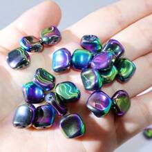 20 Pcs 12mm Asymmetrical Glass Beads Golden Green Colorful Crystal Beads For Jewelry Making DIY Bracelet Necklace Other Decorations Craft Supplies - A - View 3