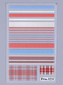 5D 格子指甲贴纸 2 件装 红白蓝毛衣图案 DIY 冬季新年自粘凝胶抛光贴花滑块美甲装饰 - 彩色 - 查看 3