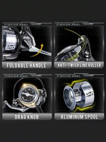 SOUGAYILANG Fishing Rod And Reel Set, 2 Sections Ultralight Carbon Rod And 5.0:1 Gear Ratio Reel With Foldable Handle,Sensitivity And Durable Fishing Tackles (100M Fishing Line Color And Size Are Random) - Black - View 7