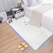 1pc Rectangular Plush Mat For Bedroom & Living Room, 1pc Large Carpet