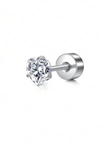 CIZME 1pc Silver Cubic Zirconia Ear Cuff, Lip Ring, Earring, Ear Cartilage/Helix/Tragus/Conch Piercing Jewelry, Stainless Steel Ear Cartilage Helix Earring (For Women), 16G 20G Ear Cartilage Earring, Flat Ear Cartilage Helix Conch Piercing Jewelry (For Women), 16G 20G Ear Helix Earring (For Women), Flat Ear Cartilage Earring (Stainless Steel), Flat Earring Stud, Lip Stud, Ear Cartilage Helix Conch Piercing Jewelry - Silver - View 12
